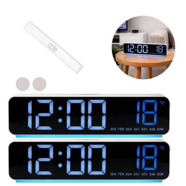 Imagem de 2 Relógios Digital LED com Despertador de Mesa Moderno 15cm - Ami, 1