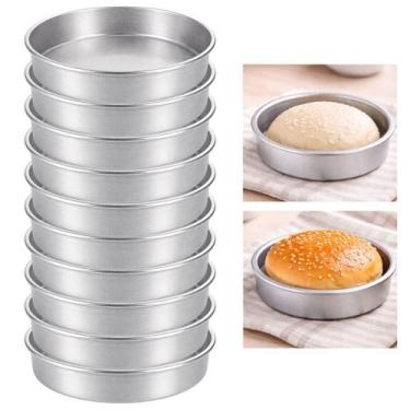 Imagem de 10 Forminhas De Alumínio Para Pão De Hambúrguer Brioche Profissional 1