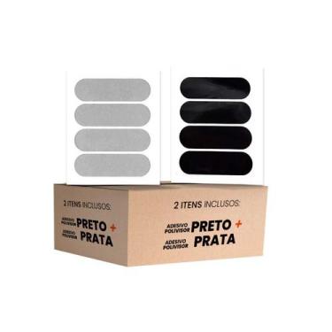 Imagem de Kit Adesivos Refletivo Capacete Polivisor Prata E Cor Preta