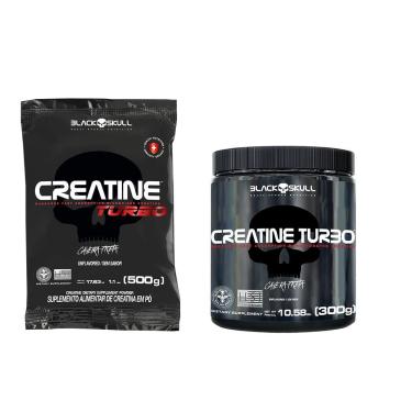 Imagem de KIT CREATINE TURBO (POTE + REFIL) - BLACK SKULL-Unissex