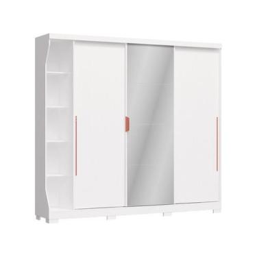 Imagem de Guarda Roupa Casal 3 Portas de Correr 6 Gavetas Branco F542 - KAPPESBE