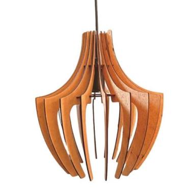 Imagem de Luminária Teto Tipo Pendente Aranha Mdf - Completa Cor: Mdf Cru - LENO