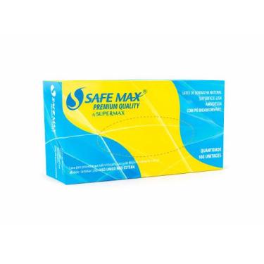 Imagem de Luva de Procedimento Látex Safemax Tamanho XP com Pó 100 Unidades Supe