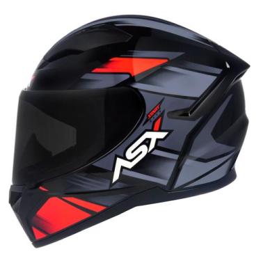 Imagem de Capacete ASX City Start Preto Vermelho e Cinza, 60