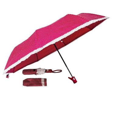 Imagem de Guarda Chuva Abre Automático Feminino Reforçado 35cm - HHW, Vinho