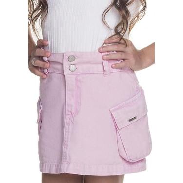 Imagem de Saia Cargo Menina Rosa Sarja Have Fun, Rosê, 4