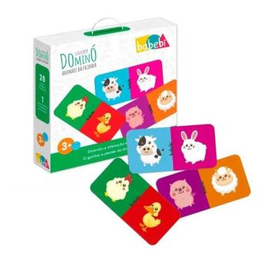 Imagem de Brinquedo Educativo 3 Anos Dominó Infantil Animais Fazenda 6017 - BABE