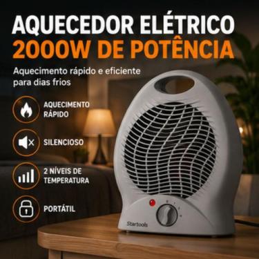 Imagem de Aquecedor Elétrico Ventilador Quente Para Frio Portátil Casa voltagem: