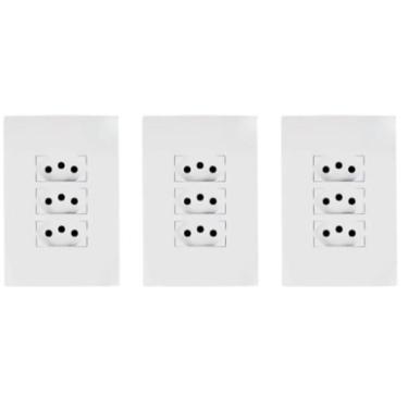 Imagem de Kit c/3 unidades tomadas triplas 10a linha i9 - ILUMI LINHA INOVE