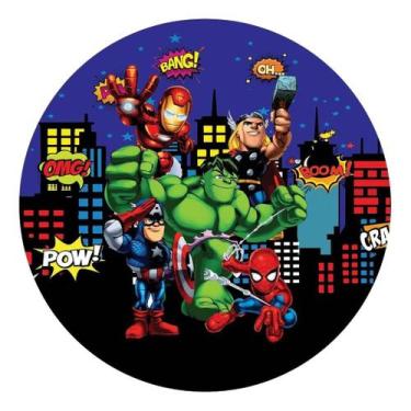 Imagem de Capa Para Mini Painel Redondo Decoração em Casa Heróis Cute Infantil M