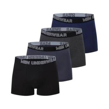 Imagem de Shorts Boxer Casuais Versáteis Pretos Para Homens Tamanho Plus, Conjun