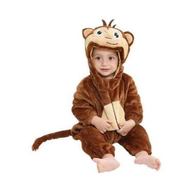 Imagem de Macacão De Bebê Unissex Com Capuz Em Flanela, Pijamas De Inverno Com E