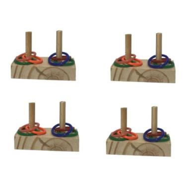 Imagem de Brinquedo Interativo Para Calopsitas e Outras Aves de Argolas Colorida
