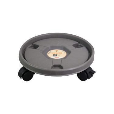 Imagem de plantas redondo resistente com rodas, suporte móvel para vaso flores, palete plástico durável para rodinhas, carrinho jardim multiuso para decoração interiores e exteriores
