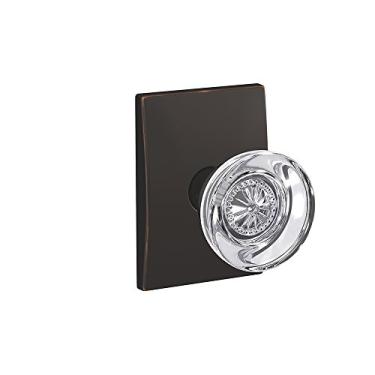 Imagem de Schlage Maçaneta de vidro personalizada FC21 HOB 716 CEN Hobson com acabamento de século, armário de salão e trava de banheiro para cama, bronze envelhecido