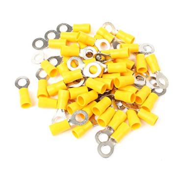 Imagem de Etopar 100 x conectores de terminal isolados de cobre amarelo pesado de 1/4" com extremidade isolada de bumbum 10 – 12 Ga Crimp Wire Electrical Kit Quick M6