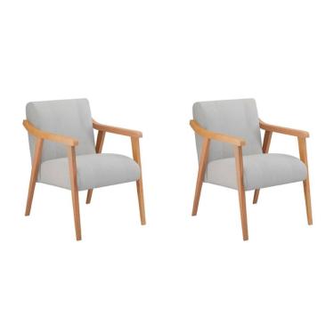 Imagem de Conjunto com 2 Poltronas Flávia Cinza e Natural