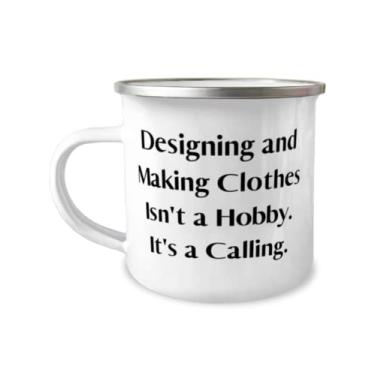 Imagem de Épico design e fabricação de roupas presentes, design e fabricação de roupas não é um hobby. É divertido feriado 355 ml Caneca de acampamento Presentes para homens e mulheres