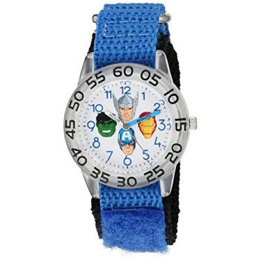 Imagem de Marvel Relógio de quartzo e nylon para meninos "Captain America", cor: azul (modelo: W003239), Azul