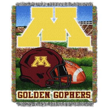 Imagem de Cobertor de tapeçaria de tecido NCAA Minnesota Golden Gophers do Noroeste 122 cm x 152 cm, vantagem de campo doméstico