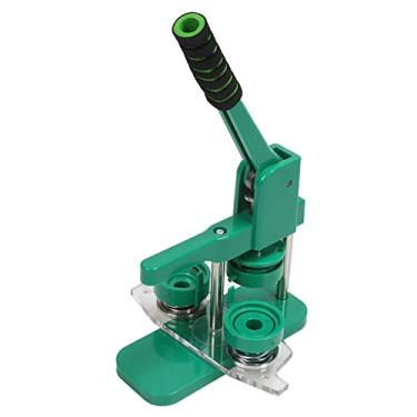 Imagem de Máquina de fazer botões, alça ergonômica Moldagem integrada DIY crachás Máquina de prensar botões de plásticos de engenharia com cortador para iniciantes para fazer crachás