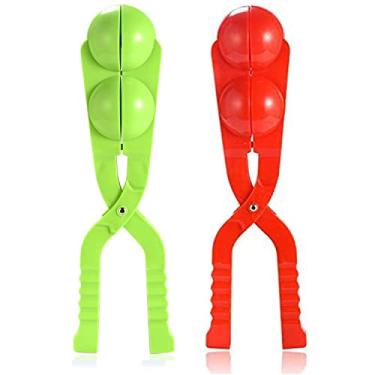 Imagem de Dois fabricantes de bolas de neve, brinquedos de neve perfeitos para crianças, duas bolas permitem que você faça bolas de neve rapidamente (vermelho + verde)