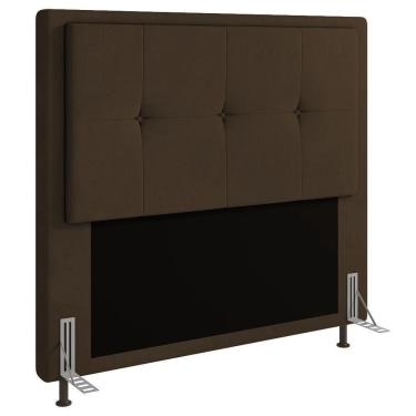 Imagem de Cabeceira Ametista Cama Box King 195cm Suede Marrom