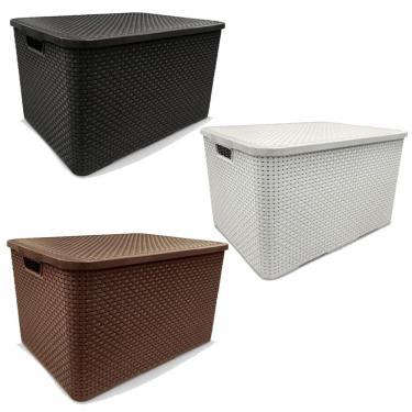 Imagem de Caixa Organizadora Rattan Com Tampa 20 Litros Arqplast