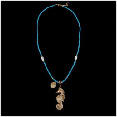 Imagem de Colar Cristal Azul Cavalo Marinho