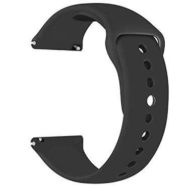 Imagem de Morsey Pulseiras de silicone macio de 22 mm compatíveis com Samsung Galaxy Watch 6 de 46 mm/Samsung Galaxy Watch 3 de 45 mm/Gear S3 Frontier/Classic, pulseira esportiva de substituição para mulheres e