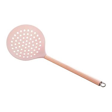 Imagem de Lyor ESCUMADEIRA DE NYLON ROSA C/CABO DE AÇO INOX ROSÉ 34cm, SEM LINHA