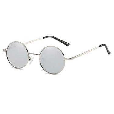 Imagem de Óculos de sol femininos polarizados redondos fashion lentes espelhadas óculos de sol unissex proteção UV clássico vintage óculos de sol, C, One Size