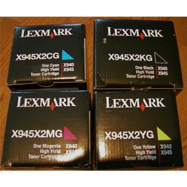 Imagem de TONER LEXMARK X940, X945, HI-YIELD TONER X945X2MG, X945X2YG, X945X2KG, X945X2CG, BCYM selado em embalagem de varejo