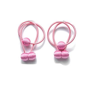 Imagem de 2 pacote de alça de cortina magnética forte fivela de casa multicolorida fivela de cortina fivela de soco livre decoração faça você mesmo, A, rosa