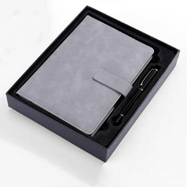 Imagem de A5 notebook engrossado bloco de notas trabalho super grosso diário de papelaria de escritório de negócios, A5 caixa de presente cinza, 2 peças