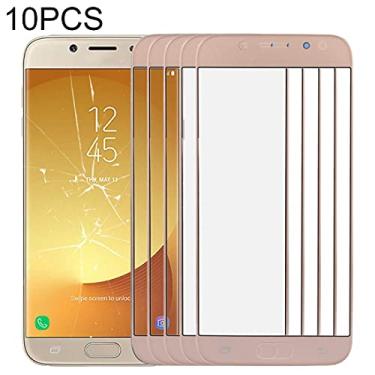 Imagem de HUANGYUNCHAO Acessórios telefônicos 10 PCS Lente de vidro externo da tela frontal para Samsung Galaxy J7 / J730 Substituição do telefone celular
