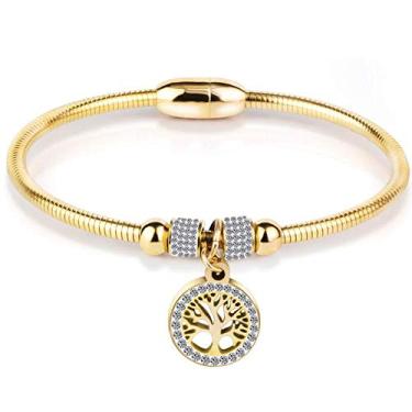 Imagem de Joalheiros Jude Pulseira de Aço Inoxidável Magnética Árvore da Vida Pingente Bracelete Festa de Coquetel