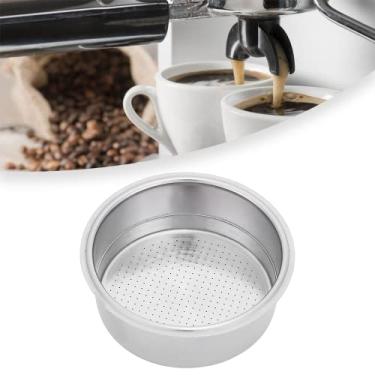 Imagem de Watris Veiyi Filtro de café de aço inoxidável, copo duplo, filtro poroso pressurizado de 51 mm, cesta de filtro de porta de camada dupla, acessórios de substituição para máquina de café