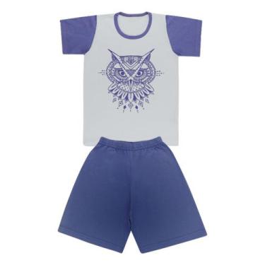 Imagem de Pijama Blusa Com Coruja E Short - Big Bless