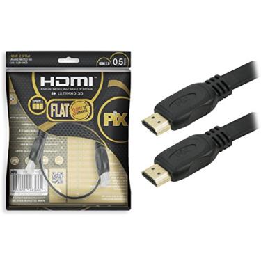 Imagem de PIX Cabo HDMI Flat 2.0 HDR 19 Pinos 4K - Polybag, 50 Centímetros