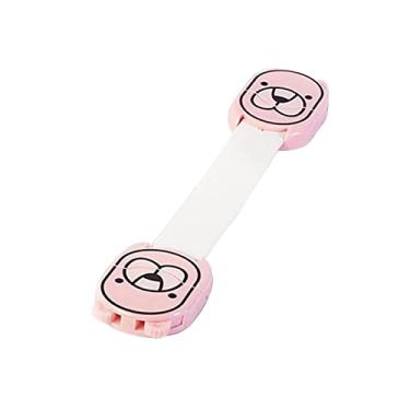 Imagem de Fivelas de Cinto para Crianças, Trava de bebê Fechamento Autoadesivo Teste de ABS e PVC Capacidade de Coordenação das Mãos Fácil de Remover para Geladeira (Rosa)