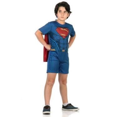 Imagem de Fantasia Infantil - Super Homem Curto Liga Da Justiça - Tamanho M (6 A