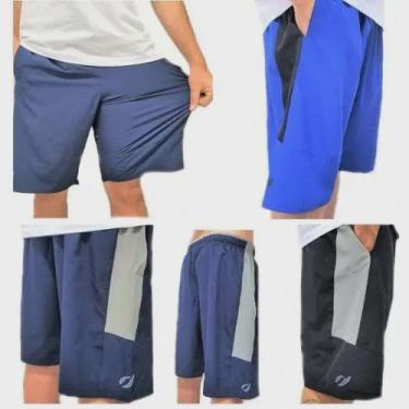 Imagem de Kit 3 Bermuda Elástico Shorts Praia Masculino Pluz Size Big