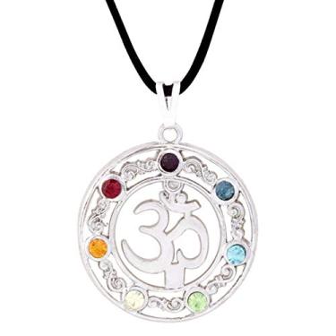 Imagem de Colar Om Chakras 34mm - Cordão - Sunshine Cristais Cor:Prata