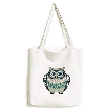 Imagem de Flower Stripe Owl Art Deco Gift Fashion Tote Bolsa de compras Bolsa casual Bolsa de compras