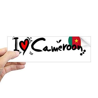 Imagem de DIYthinker I Love Cameroon Word Flag Love Heart Illustration Retangular Bumper Adesivo Notebook Janela Decalque