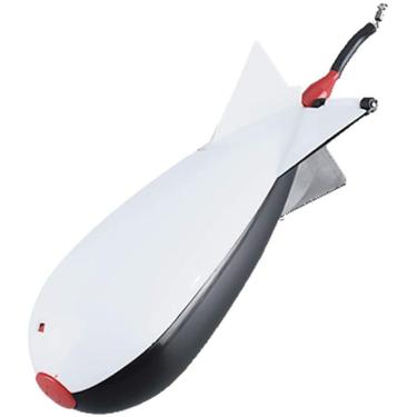 Imagem de JWCN Alimentador de pesca de carpa para pesca de carpa, isca de foguete flutuante, equipamento de pesca, alimentador de isca, suporte de isca - Branco_S Atualização