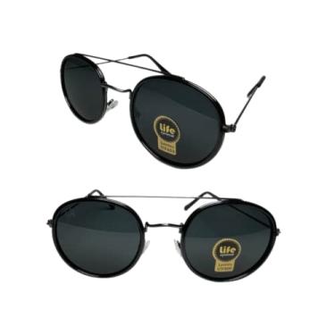 Imagem de Óculos de Sol Original Passion Double Round Preto Feminino Masculino Unissex UV400