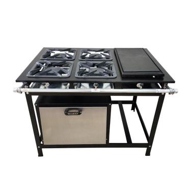 Imagem de Fogão 4 Bocas Cefaz com Forno e Chapa Linha Gold Alta Pressão CFZG-128C