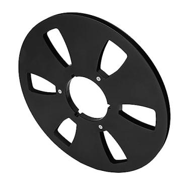 Imagem de Carretel Vazio de 1/4 de 10 Polegadas, Peça de Máquina de Abertura de Substituição Fita de Som de Alta Resistência Carretel de Recolhimento Vazio 6 Furos para Toca-fitas de Bobina a Bobina (Preto)